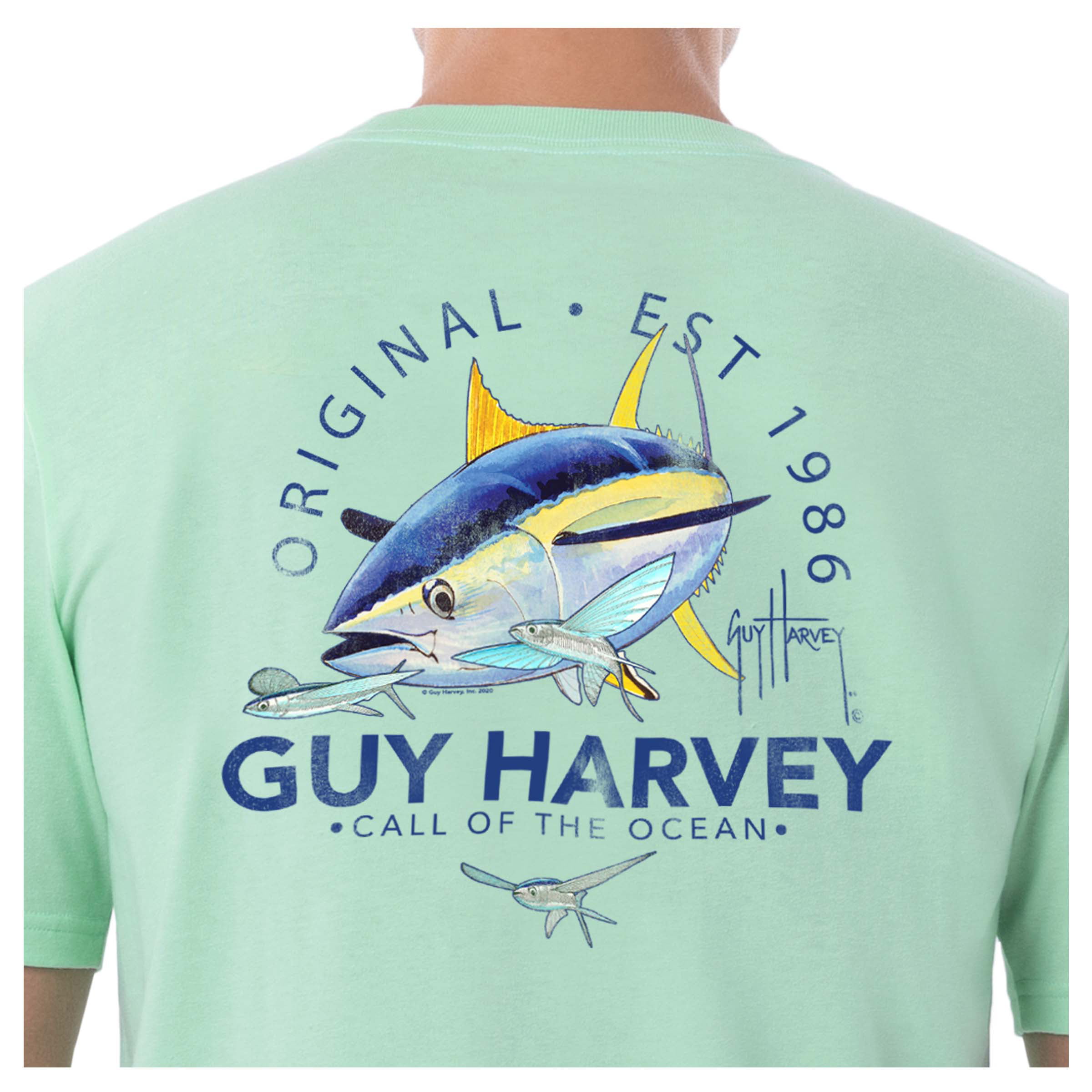 Guy Harvey Men's Tuna Core Billfish Collection Short Sleeve Pocket