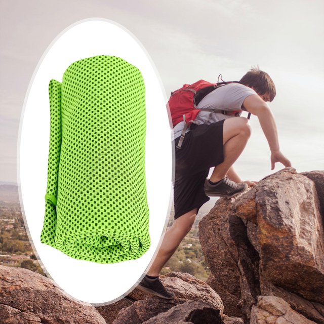 Toalla fresca Toalla de Gimnasio Toallita de secado rápido Toalla fría transpirable shamjiam Tela refrescante Verde
