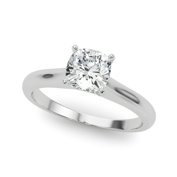 Meryn Jewel 14K White Gold Over 1.5 Ct Lab Created Diamond Ring - Cushion Cut Engagement Ring for Women - Unique Proposal Ring - Gift for Anniversary or Special Occasion - Timeless Jewelry