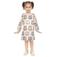 thumbnail image 2 of long-sleeved dress Cute Cartoon Rabbit A-line dress with ribbed cuffs Soft and comfortable, 2 of 6