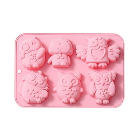 

Wiueurtly 6 Even Different Owl Baking Tools Chocolate Silicone Flip Candy Cake Nonstick Pound Cake Pan Rubber Molds for Baking