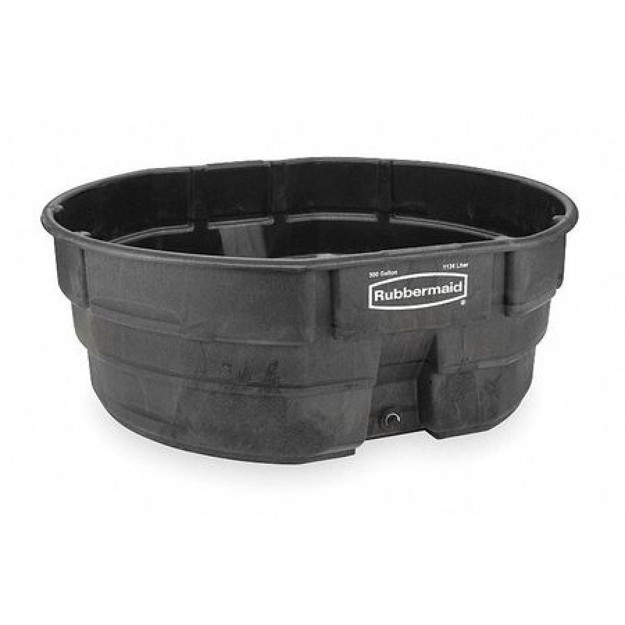Rubbermaid 300 Gallon Black Resin Stock Tank with Drain Plug Rubbermaid 300 Gallon Black Resin Stock Tank with Drain Plug