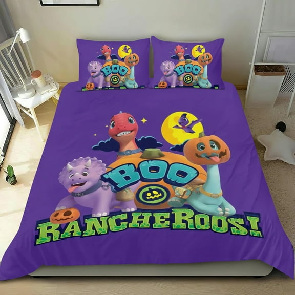 3 Piece Bedding Set For Dino Ranch Duvet Cover Sets Comforter Cover Set Cute Super Soft For Teens Kids Bedroom Gifts,1 Duvet Cover with 2 Pillowcases Twin