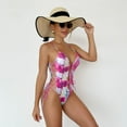 thumbnail image 4 of SWSMCLT Women's Cheeky Brazilian Padded Beach Swimming High Waisted Bathing Suit Sexy Swimsuit One Piece Swimsuit Rose 14, 4 of 4