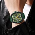 thumbnail image 4 of Men's Square Wrist Watch Silicone Sports Watch Waterproof Analog Digital Multifunction Clock, 4 of 5