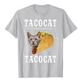thumbnail image 2 of Tshirts Shirts for Men Taco Cat Printed Casual Short Sleeve Graphic Tees Soft Loose Lightweight Fit Comfortable Crew Neck Mens Shirts Light Gray S, 2 of 3
