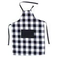 thumbnail image 1 of LOLIPPYY 1Pc White Halter Apron Cotton Kitchen Apron with Classic Square Grid and Pockets, 1 of 8