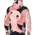 thumbnail image 7 of Naloa Cute Axolotl Sakura Blossoms A Men's Casual Hooded Collar Drawstring Hoodies Pullover Sweatshirts Casual Long Sleeve Shirts-Small, 7 of 7