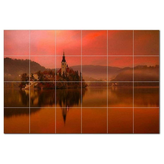 Lake Ceramic Tile Mural Kitchen Backsplash Bathroom Shower, 400759-XL64
