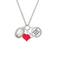 thumbnail image 2 of Delight Jewelry Silvertone Small Grey Imitation Pearl - Red Heart Nurse Strong Zoe Necklace, 2 of 4