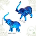 thumbnail image 2 of 2 pcs Crystal Elephant Figurine Glass Elephant Animal Figurines Ornaments Collectible Figurines Tabletop Decoration Elephant Sculpture for Home Office Blue, 2 of 8