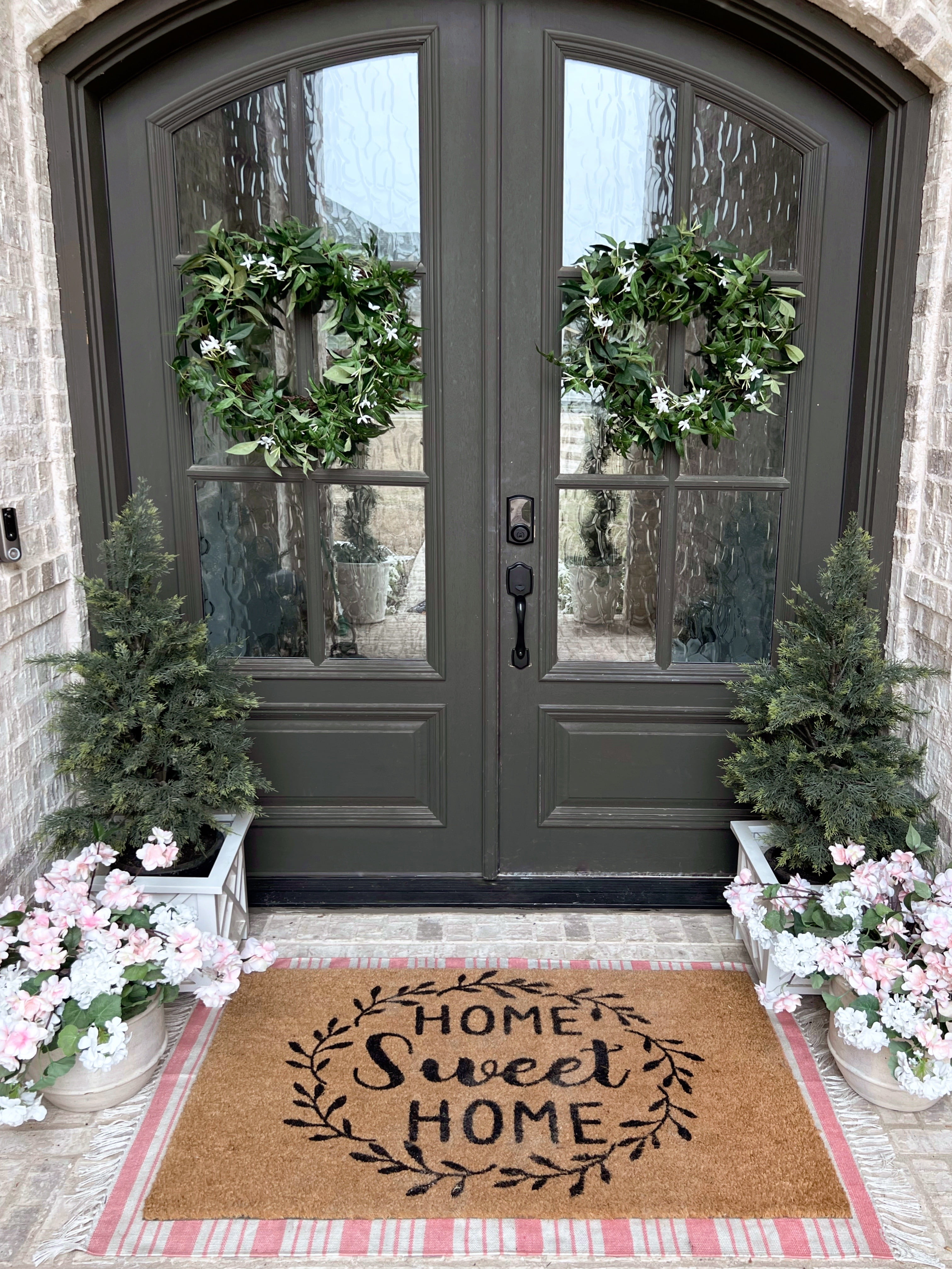 Baywell Home Doormat 24x16 Inches, Welcome Mats for Front Door, Home Sweet Home  Mat, Entryway Outdoor Floor Mat with Heavy-Duty PVC Backing 