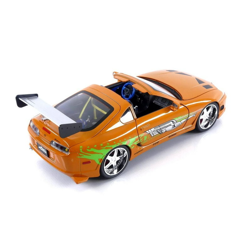 1995 Toyota Supra Orange Metallic with Lights and Brian Figurine
