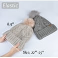 thumbnail image 6 of Knit Beanie Hat for Women and Men, Faux Fuzzy Pom Pom Winter Ski Skullies Cap, Khaki, 6 of 7