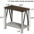 thumbnail image 2 of o Farmhouse End Table for Small Spaces, Narrow Side End Table with Storage Shelf, Rustic A-Design Nightstand Sofa Table for Living Room, Bedroom (White & Brown), 2 of 8