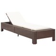 thumbnail image 1 of vidaXL Sunbed with Cushion Brown Poly Rattan, 1 of 5