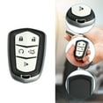 thumbnail image 3 of Funda de TPU para llavero inteligente de 360 grados para Cadillac CTS con 5 botones y llavero en tono plateado, 1 Juego, 3 of 7