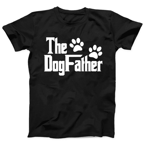 Mens Funny Dad T Shirts The Dogfather Fathers Day Graphic Tee for Men Vintage Dog Lover Graphic Tees