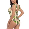 thumbnail image 2 of Naloa Cute Cartoon Cactus Print Women One Piece Swimsuits Tummy Control Bathing Suit Ruffle V Neck Swimwear Slimming Monokini, 2 of 5