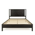 thumbnail image 6 of Christiana 49" Platform Bed Frame Queen with Headboard, Rustic, Solid Wood, Black, 6 of 15
