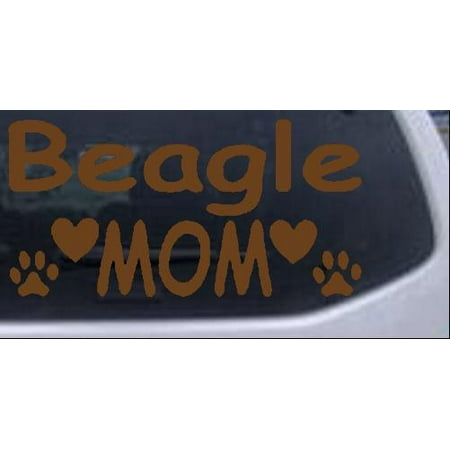 

Beagle Mom With Dog Paw Prints Car or Truck Window Decal Sticker