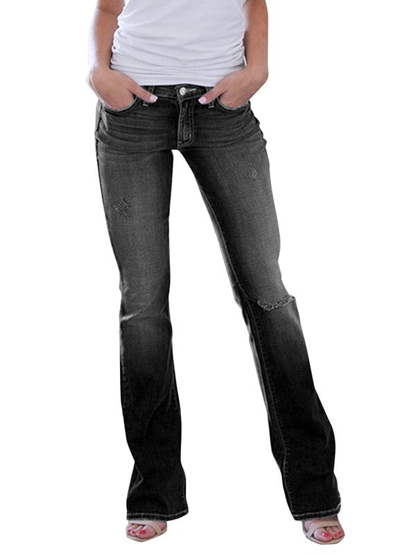 mid rise bell bottom jeans