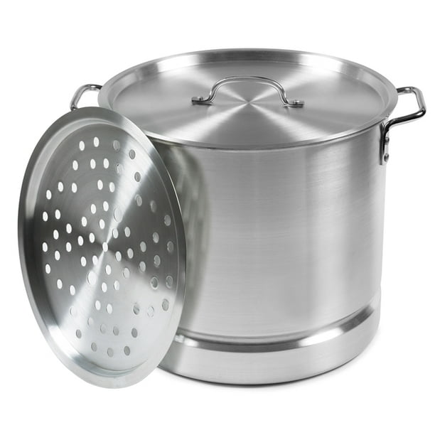 Imusa 20Qt Aluminum Tamale & Seafood Steamer or Stock Pot with