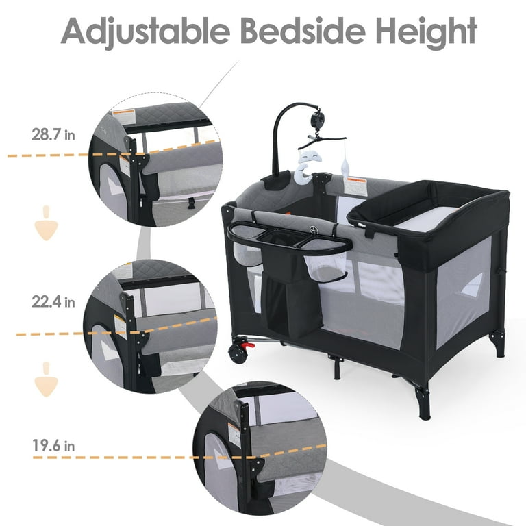 AILEEKISS 4-in-1 Portable Baby Play Yard with Changing Table