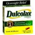 thumbnail image 2 of Dulcolax Overnight Relief Laxative for Gentle Constipation Relief, Bisacodyl 5 mg Tablets, 50 Count, 2 of 2