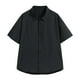 thumbnail image 1 of Playeras Elvqul para Caballero Negro Economicas de Color Sólido Manga Larga Solapa Botones, 1 of 8