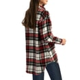 UVN Flannel Plaid Shirts for Women Shacket Jacket Long Sleeve Button
