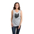 thumbnail image 2 of Thread Tank Home Roots State Ohio OH Women's Sleeveless Muscle Tank Top Sport Grey Small, 2 of 4