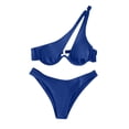 thumbnail image 7 of Guieoi Swimsuit Women Bikini 2026 Summer Multi-Color Triangle Two Piece Swimsuit Women's One-Shoulder Underwire Bikini Swimwear Blue S, 7 of 7
