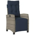 thumbnail image 2 of vidaXL Reclining Garden Chairs 2 pcs with Footrest Grey Poly Rattan, 2 of 5