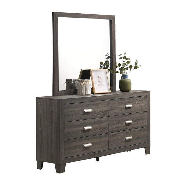 Best Quality Furniture Anastasia 6 Drawer Dresser & Mirror - Walmart.com - Walmart.com