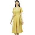 thumbnail image 1 of Bimba Robe Droite en Lin à Manches Courtes pour Femmes avec Ceinture Robes Décontractées, 1 of 9