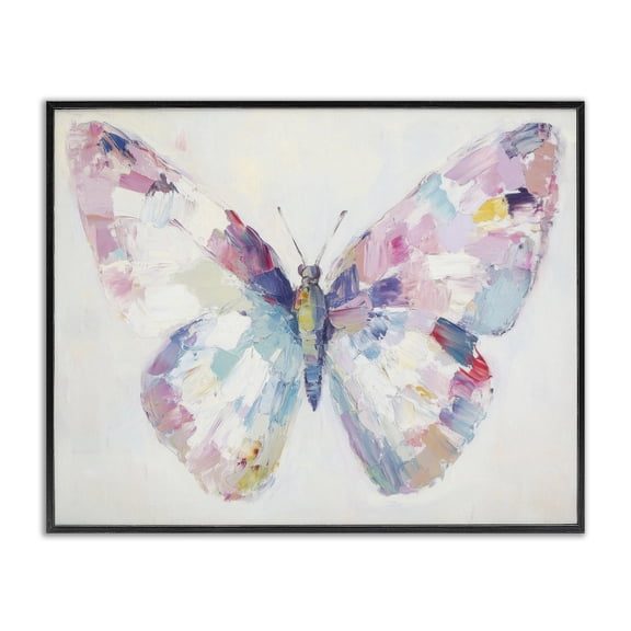 Stupell Industries Transitional Jeweled Butterfly over Off-White Black Framed Giclee Art, 14 x 11, by Petals Prints Design