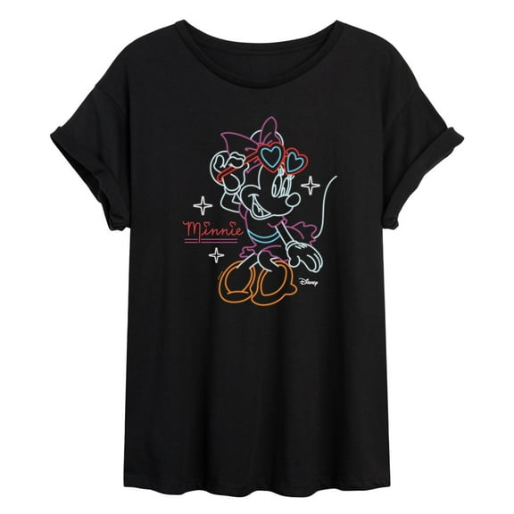 Disney - Minnie Mouse - Feeling Good with Heart Glasses - Women's Oversized T-Shirt