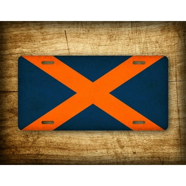 Auburn Alabama Weathered Metal Flag License Plate - Aluminum ( 12 inch x 6 inch )