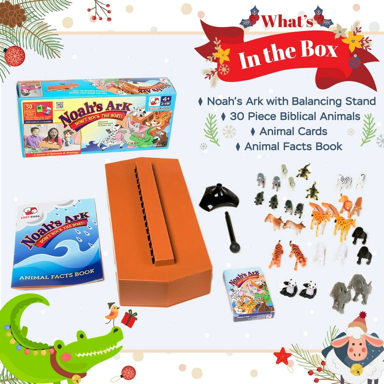 Noah s Ark Board Game Don t Rock The Boat Strategy Balancing Game Hand Eye Coordination Religious Stacking Educational Board Game with Animal Toys