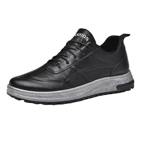 XDDST Slip On Shoes Mens Shoes Large Size Casual Leather Lace Up Solid Color Casual Fashion Simple Shoes Running Shoes