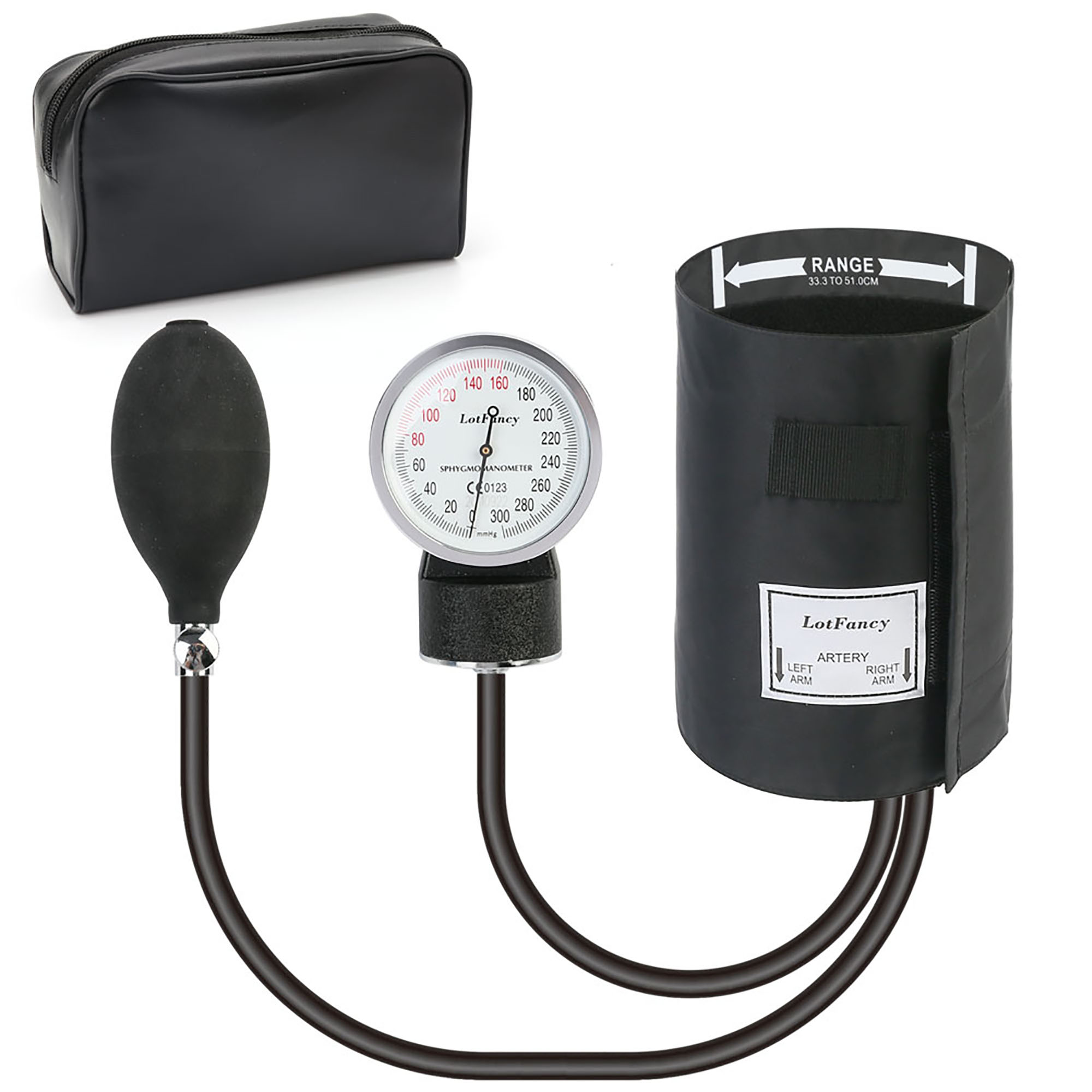 LotFancy Aneroid Sphygmomanometer, Adult Large Blood Pressure Cuff (13