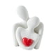 thumbnail image 4 of Figura abstracta de cerámica de pareja abrazándose, regalo romántico para San Valentín. Corazón rojo talla S, 4 of 9