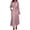 Pink, variant on OSOLU Dresses Women Solid Color Casual Tie Waist Long Sleeve Deep V-Neck Dress Classic Sundress Flowy Vacation Dress