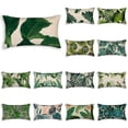 thumbnail image 2 of Green tropical leaf plant sofa pillowcase rectangular cushion cover cotton flower large decorative, 2 of 5