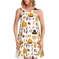 thumbnail image 1 of Balery Thanksgiving Vestidos de verano para mujer con estampado: vestido holgado sin mangas, vestido playero informal y cómodo para días calurosos., 1 of 7