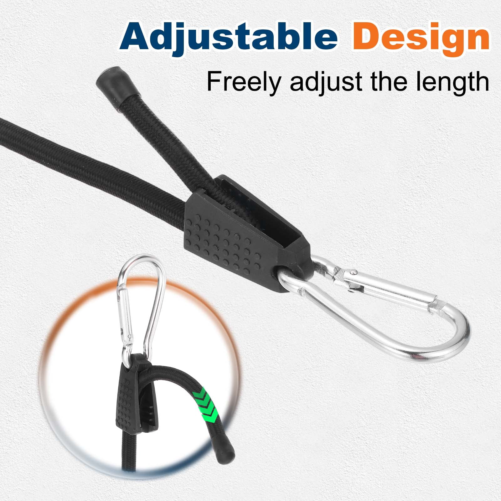Uxcell Heavy Duty Bungee Cord, (7-80Inch, Silver) (4 PCS), Elastic Tie Downs Strap Suit for - Luggage Rack/Cargo/Hand Carts/Bike/Camping