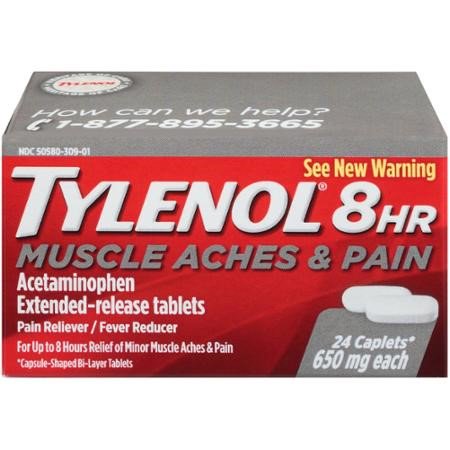 TYLENOL 8 HR Muscle Aches & Pain  Pain Relief from 650 mg  24 ct.