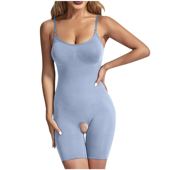 hotojiny Shorts Bodysuit for Women Sleeveless Spaghetti Strap Shorts Jumpsuits Seamless Butt Lifting Bodycon Rompers