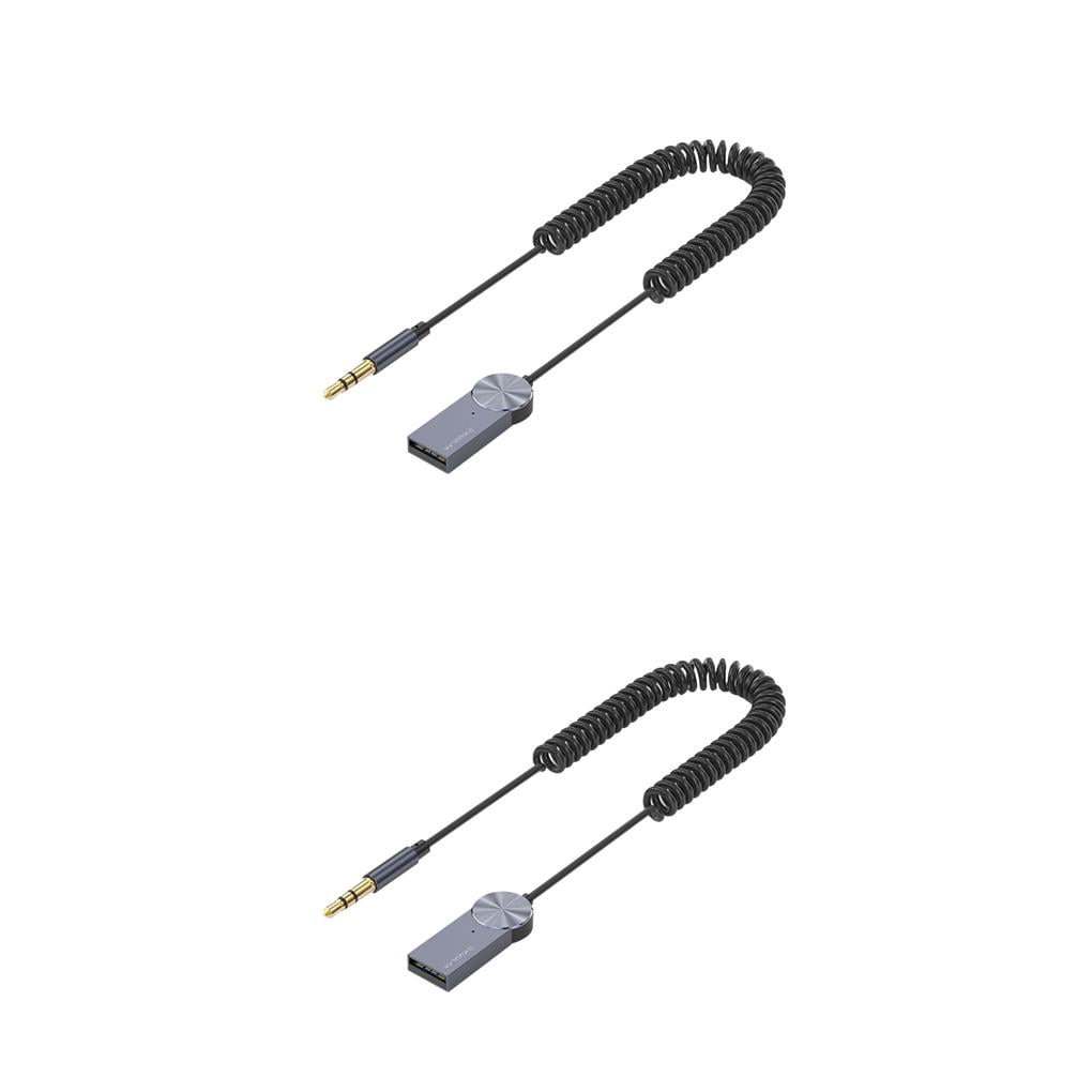 Thinsony Receiver 5.0 Adapter Hands-Free Car Kits AUX Audio 3.5mm Stereo Music Wireless Receiver For Car 2Set